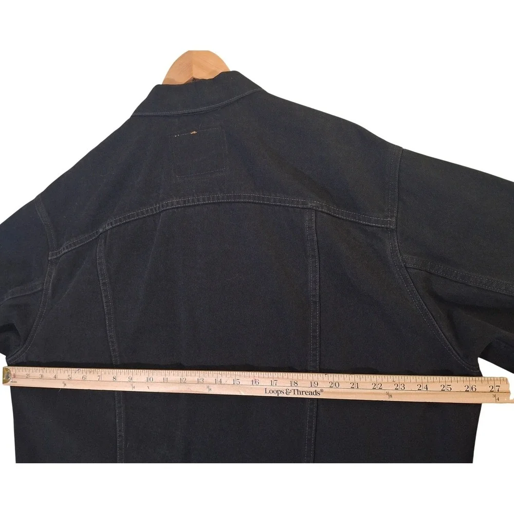 Vintage 90s Levi's 70507-4159 Denim Trucker Jacket Mens Large Black Cotton